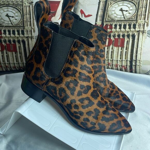 (F) Loeffler Randall Nellie 7 women's ankle boots, brown calf hai leopard print - Picture 7 of 12